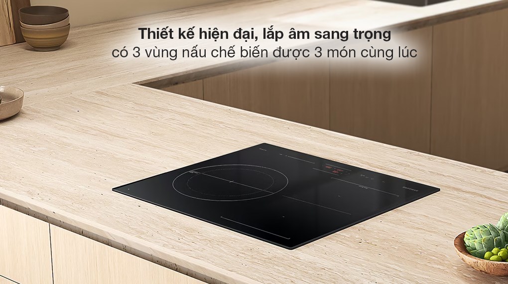 Bếp từ 3 vùng nấu Samsung NZ63B5046FK/SV - Thiết kế - Chất liệu mặt bếp