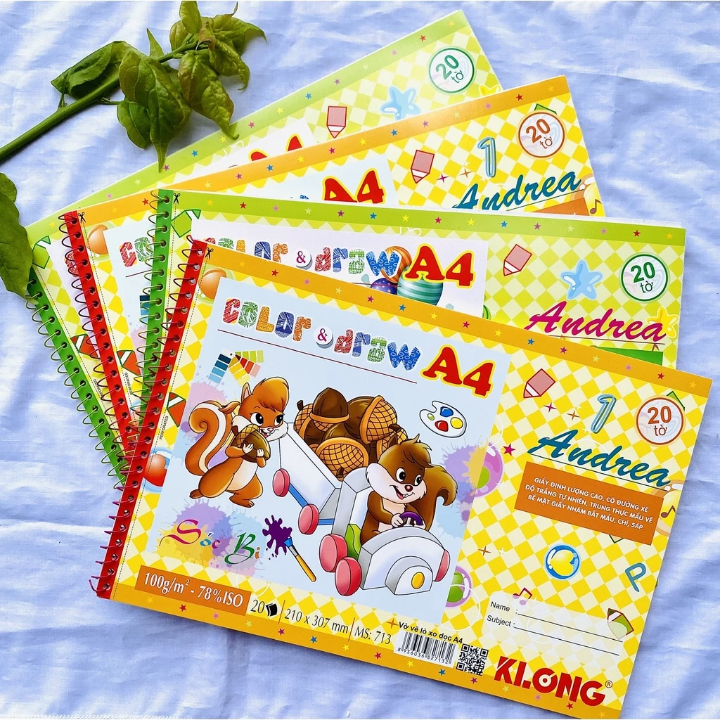 Vở vẽ A4 Klong 713 20tờ 100/76 gáy lò xo